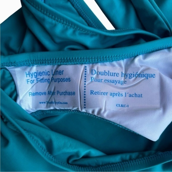 La Blanca Turquoise One Shoulder One Piece Swimsuit Size 4 - Picture 6 of 6